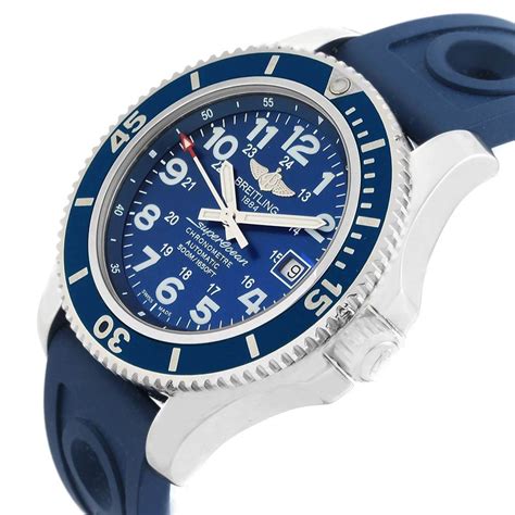 breitling superocean blue limited edition|Breitling Superocean with rubber strap.